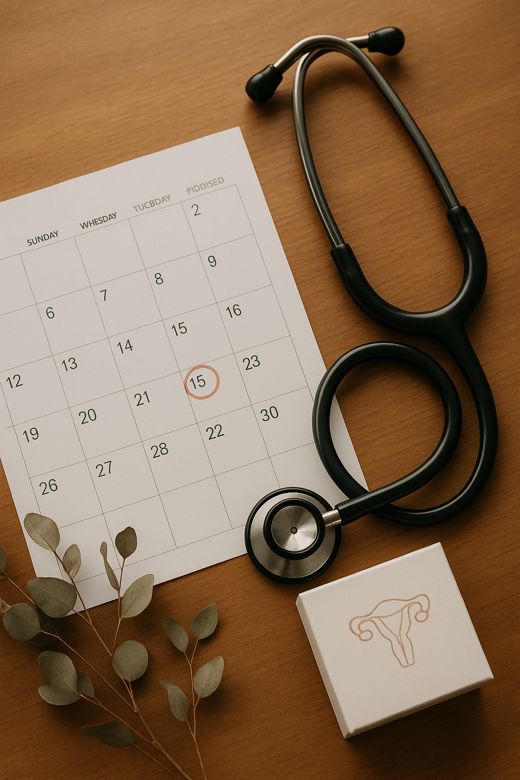 Calendário e estetoscópio representando a nova regra de cobertura do DIU hormonal pela ANS