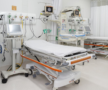 Leito de UTI equipada do Hospital Guarulhos